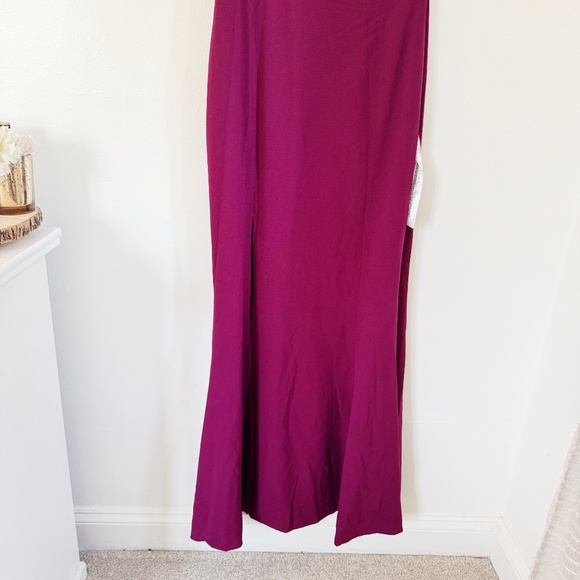 Dress The Population Georgina One-Shoulder Crepe Gown Nwot - Picture 6 of 9